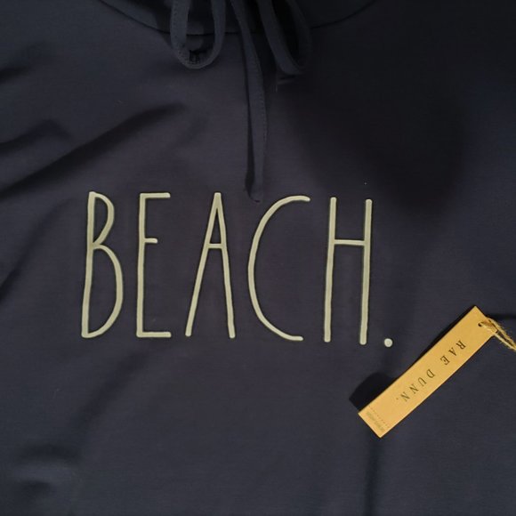 Soft NWT Rae Dunn Navy Beach Hoodie, Small - Picture 3 of 6